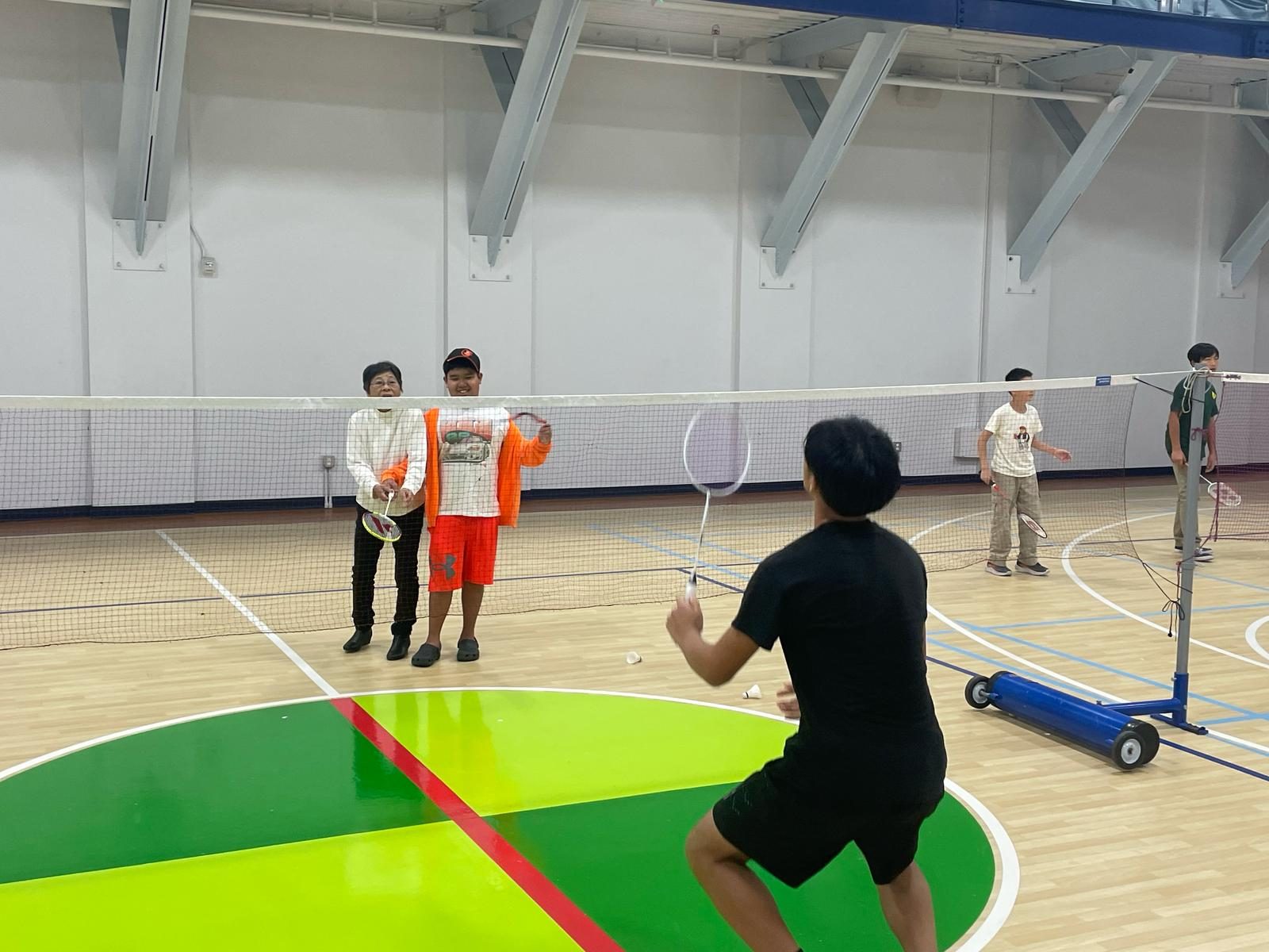 Badminton session at the gym