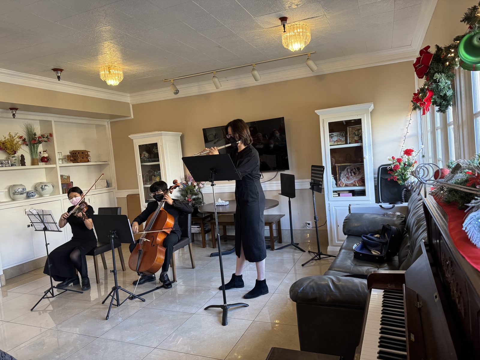 Music trio at a nursing home